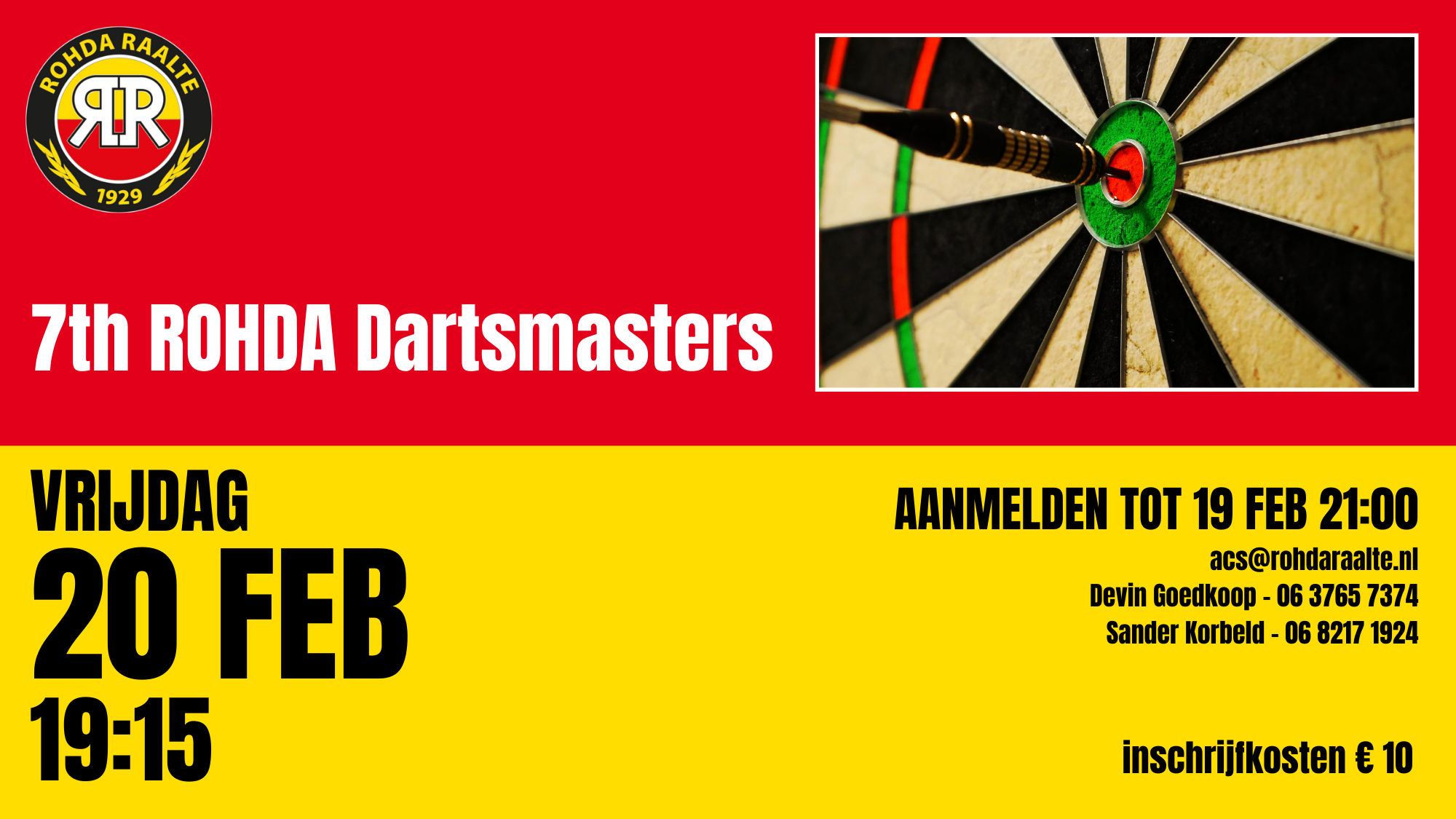 Terug van weggeweest: ROHDA Dartsmasters!