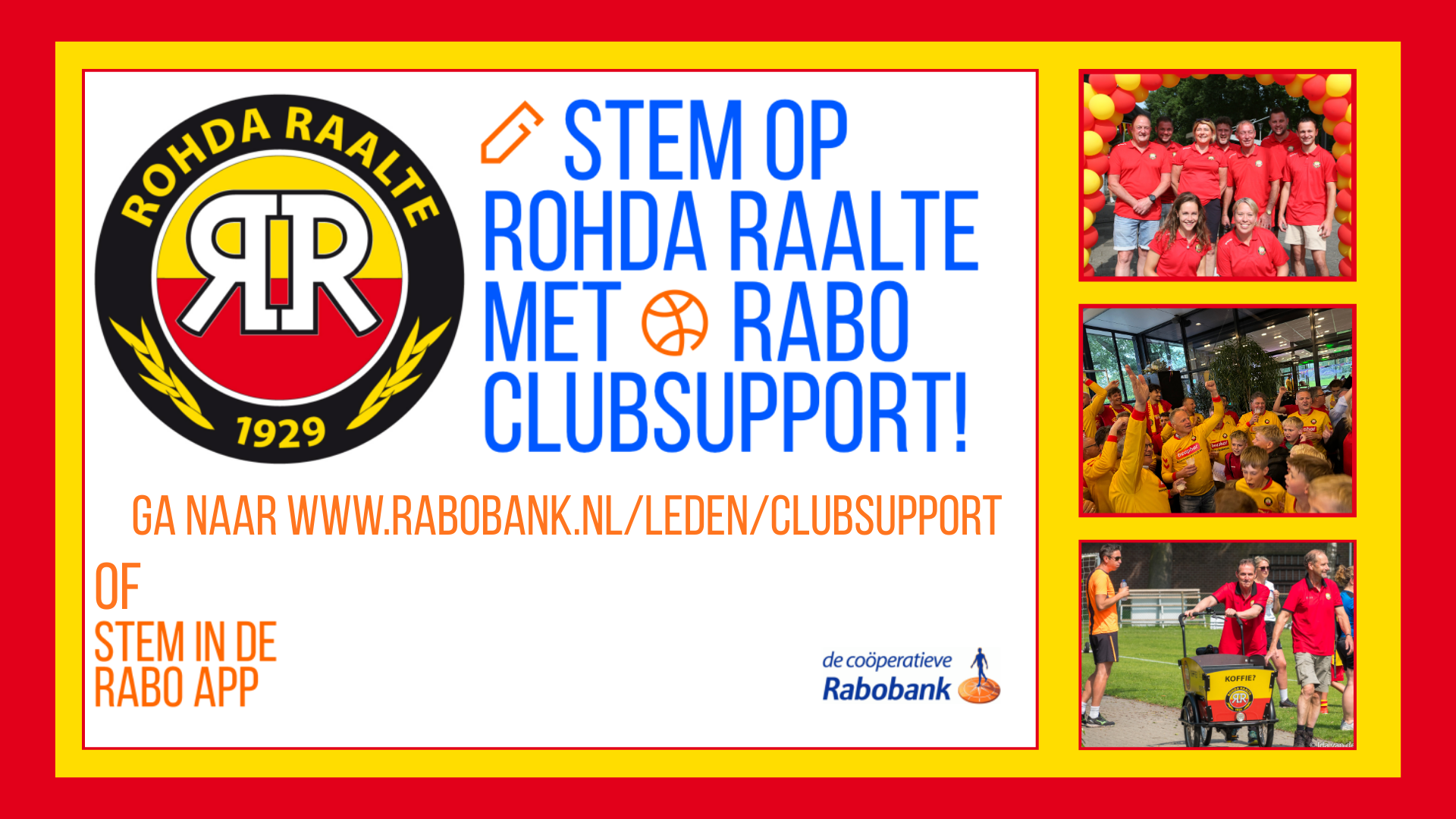 Stem op ROHDA Raalte met Rabo ClubSupport!