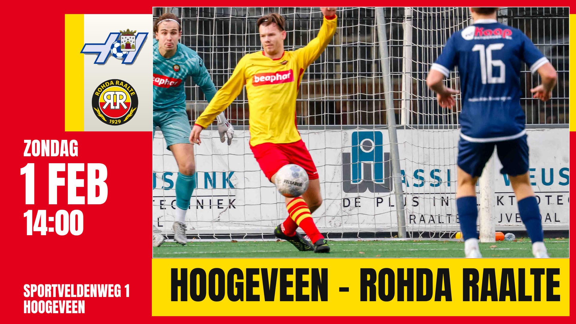 VOORBESCHOUWING | VV Hoogeveen vs. ROHDA Raalte – 1 febr. 2026