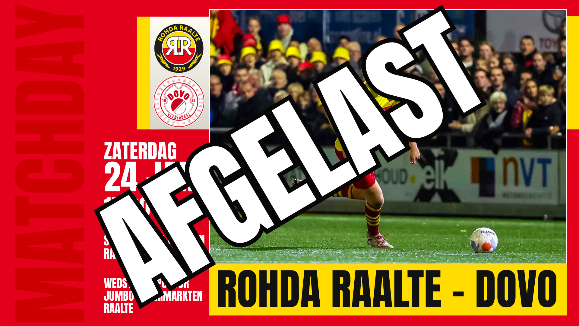 ROHDA Raalte - DOVO afgelast
