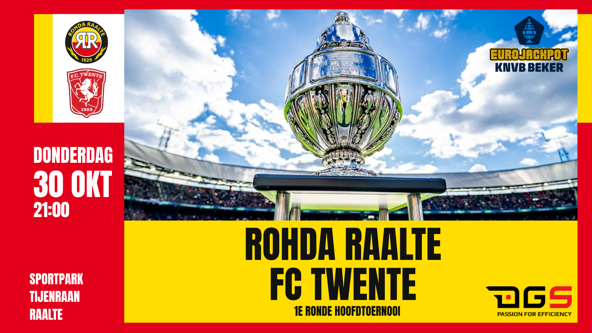 Voorbeschouwing Eurojackpot KNVB Bekerwedstrijd ROHDA Raalte vs. FC Twente - do. 30 oktober