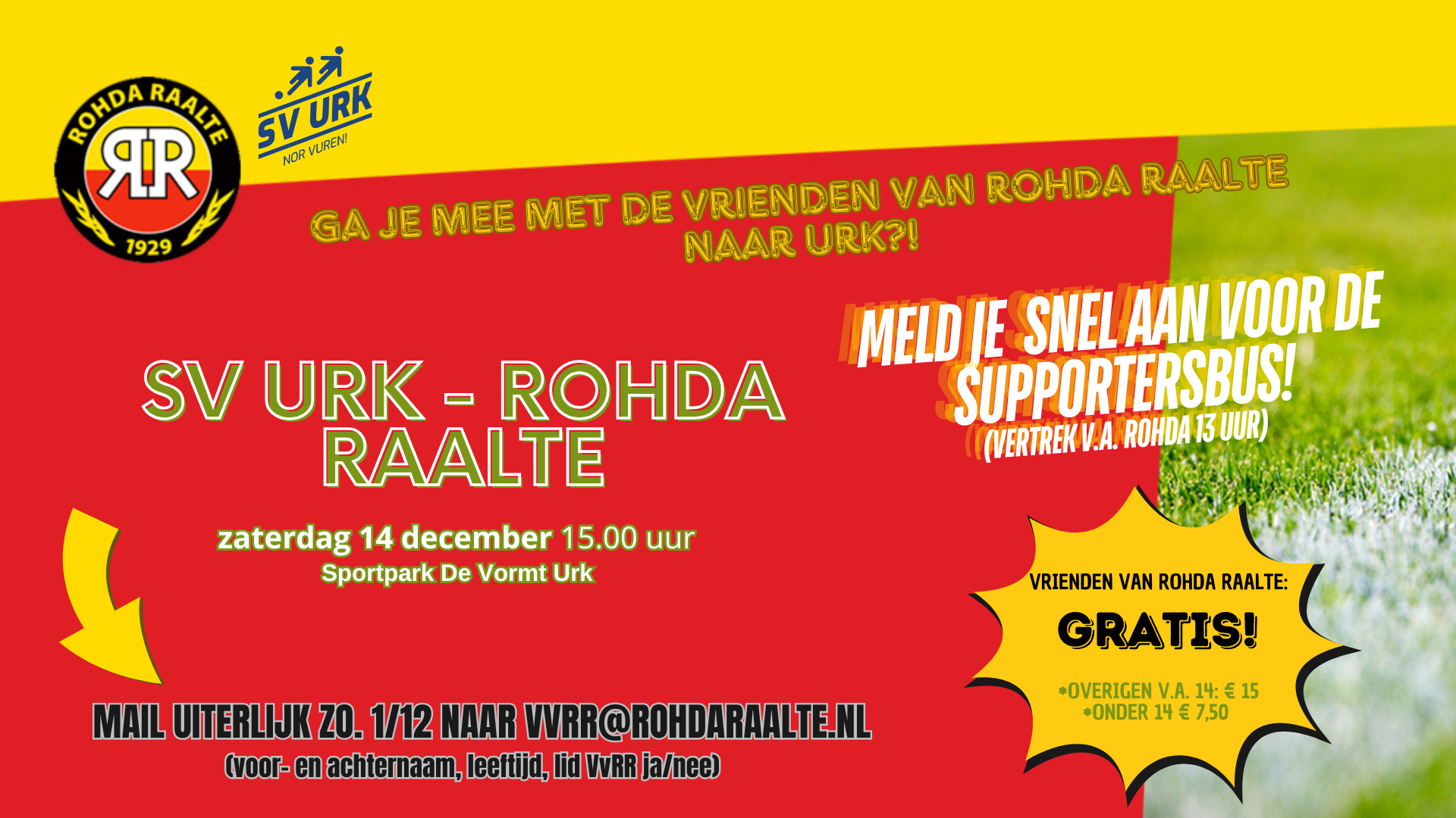 Inschrijving supportersbus naar Urk verlengd tot 10 december!