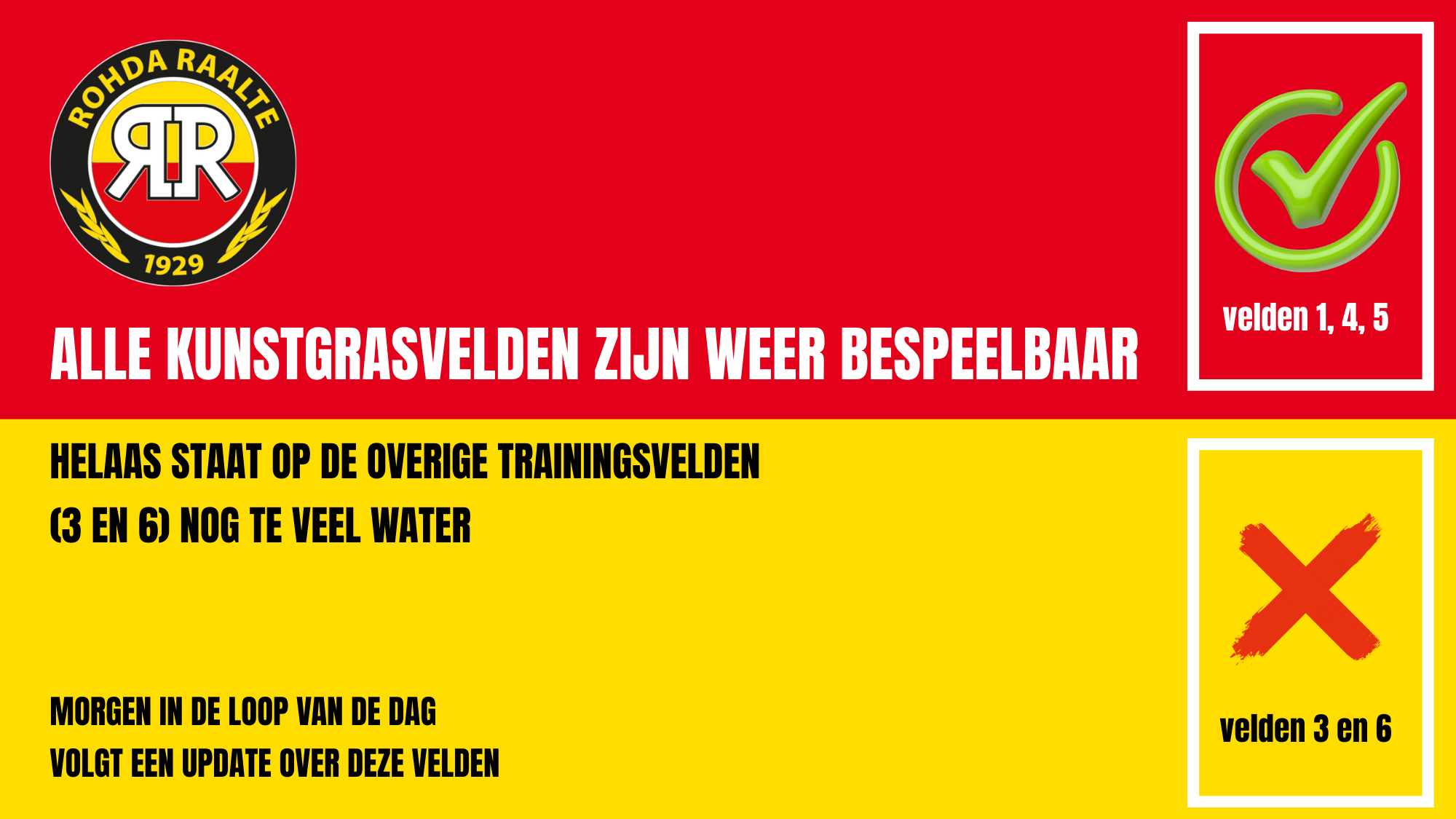 HOERA! Er kan weer getraind worden!